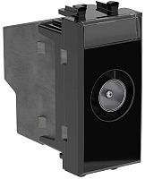 Розетка TV Проходная модульная DKC Avanti 1-м. 1 мод. черный квадрат картинка